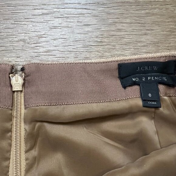 J. Crew No. 2 Pencil Skirt 100% Wool, Fully Lined, Tan, Sz 6, Workwear/Party - Picture 4 of 10